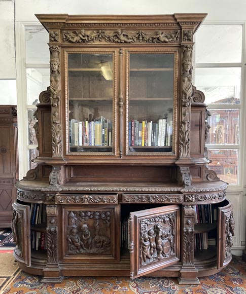 Large Napoleon III Style Oak Buffet – Four Seasons Theme Large Napoleon III Style Oak Buffet – Four Seasons Theme-1