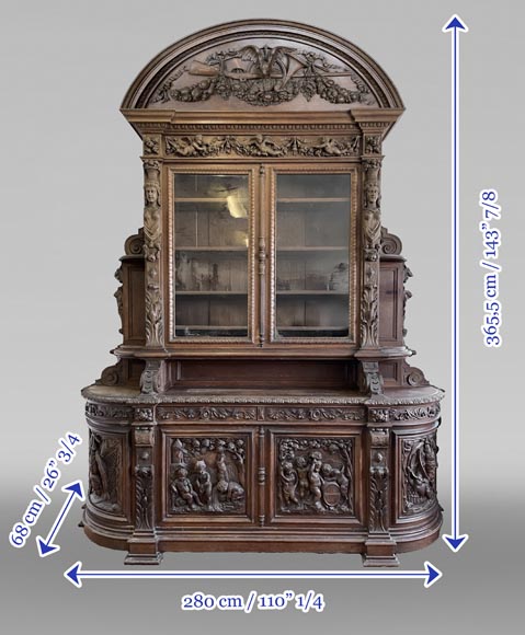 Large Napoleon III Style Oak Buffet – Four Seasons Theme Large Napoleon III Style Oak Buffet – Four Seasons Theme-12