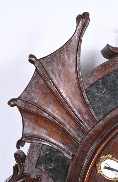 Wall Clock in Carved Wood and Hardstone – 19th Century Wall Clock in Carved Wood and Hardstone – 19th Century-9