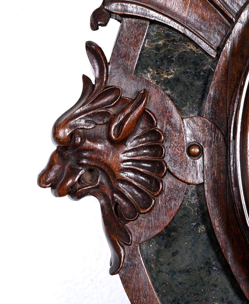 Wall Clock in Carved Wood and Hardstone – 19th Century Wall Clock in Carved Wood and Hardstone – 19th Century-10