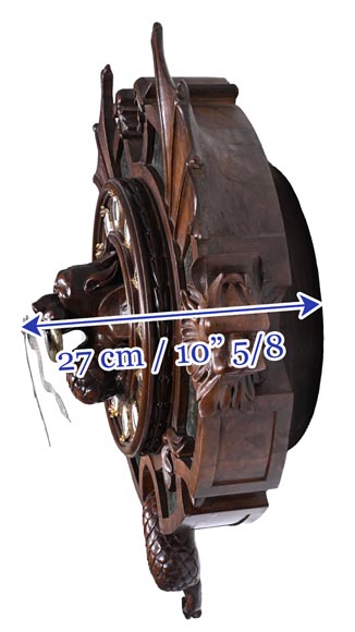 Wall Clock in Carved Wood and Hardstone – 19th Century Wall Clock in Carved Wood and Hardstone – 19th Century-11