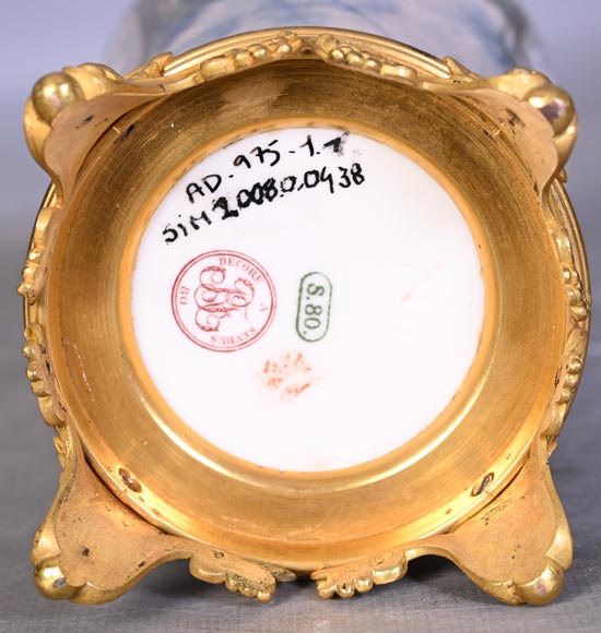 Large glazed porcelain vase from the Sèvres manufactory, decorated in 1880 by Taxile DOAT-8