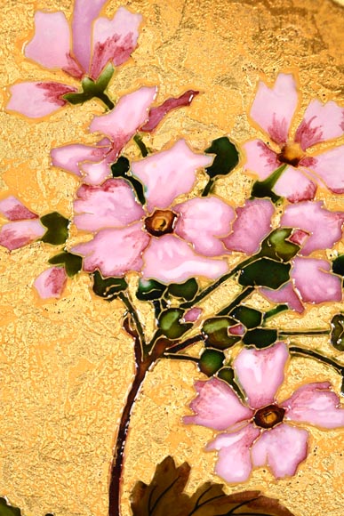 Félix Optat MILET, Large enamelled dish on a gold background, 19th century Félix Optat MILET, Large enamelled dish on a gold background, 19th century-2