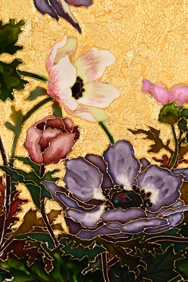 Félix Optat MILET, Large enamelled dish on a gold background, 19th century Félix Optat MILET, Large enamelled dish on a gold background, 19th century-6