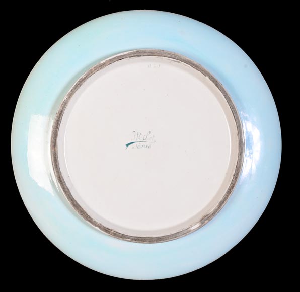 Félix Optat MILET, Large enamelled dish on a gold background, 19th century Félix Optat MILET, Large enamelled dish on a gold background, 19th century-8
