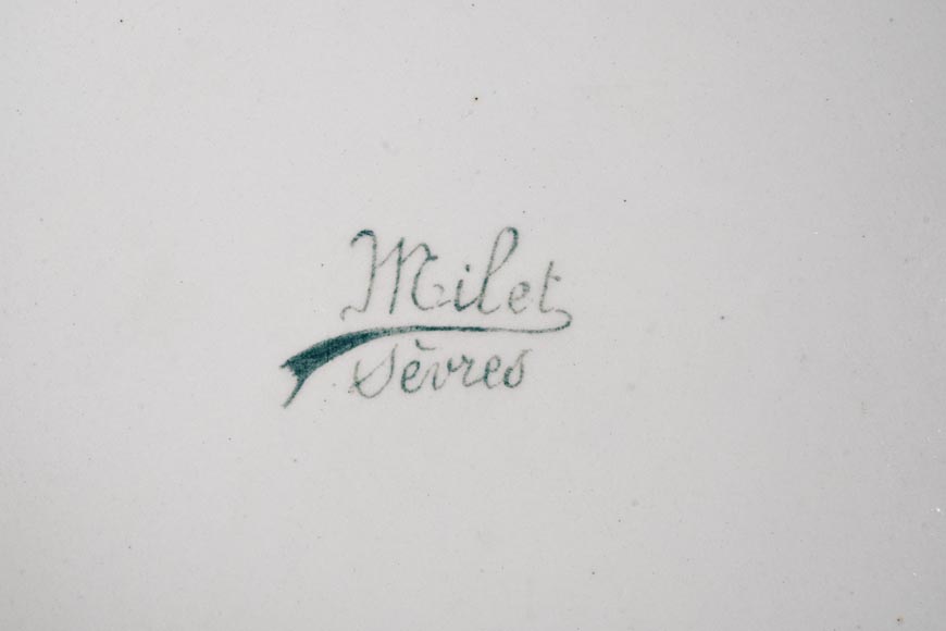 Félix Optat MILET, Large enamelled dish on a gold background, 19th century Félix Optat MILET, Large enamelled dish on a gold background, 19th century-9