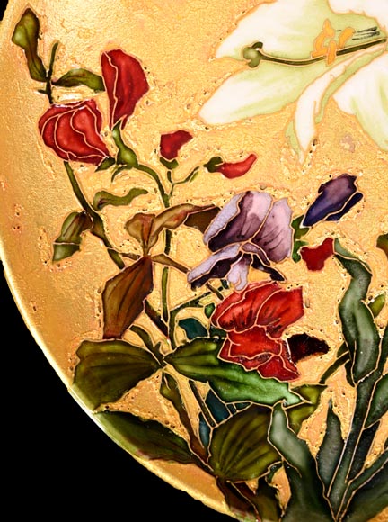 Félix Optat MILET, Large enamelled dish on a gold background, 19th century Félix Optat MILET, Large enamelled dish on a gold background, 19th century-4