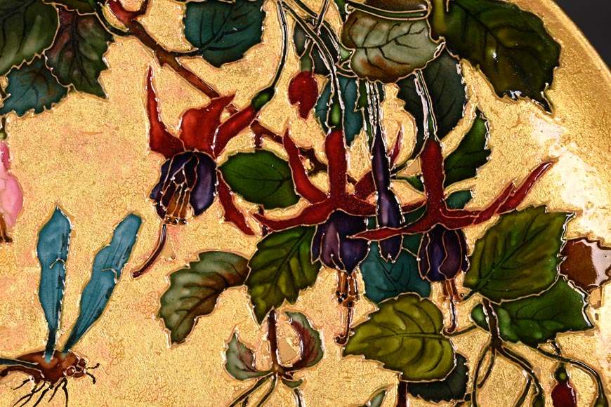 Félix Optat MILET, Large enamelled dish on a gold background, 19th century Félix Optat MILET, Large enamelled dish on a gold background, 19th century-11
