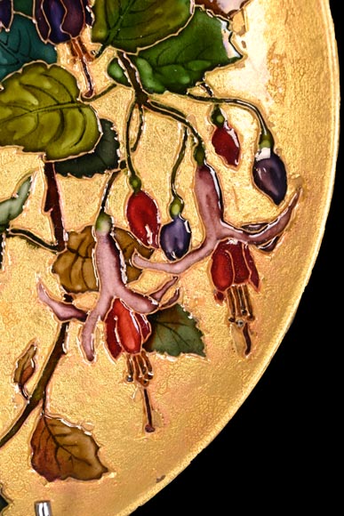 Félix Optat MILET, Large enamelled dish on a gold background, 19th century Félix Optat MILET, Large enamelled dish on a gold background, 19th century-14