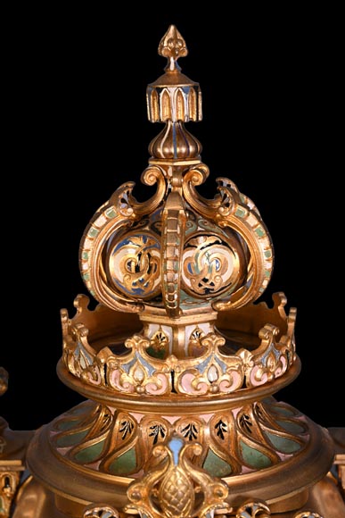 Persian-style double-sided clock and garnitures, Charles Stanislas MATIFAT, dated 1851 Persian-style double-sided clock and garnitures, Charles Stanislas MATIFAT, dated 1851-4