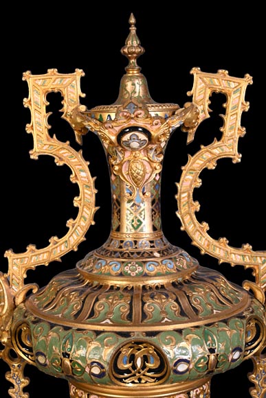 Persian-style double-sided clock and garnitures, Charles Stanislas MATIFAT, dated 1851 Persian-style double-sided clock and garnitures, Charles Stanislas MATIFAT, dated 1851-16