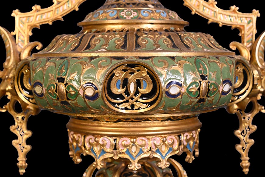 Persian-style double-sided clock and garnitures, Charles Stanislas MATIFAT, dated 1851 Persian-style double-sided clock and garnitures, Charles Stanislas MATIFAT, dated 1851-17