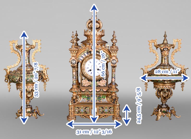 Persian-style double-sided clock and garnitures, Charles Stanislas MATIFAT, dated 1851 Persian-style double-sided clock and garnitures, Charles Stanislas MATIFAT, dated 1851-21