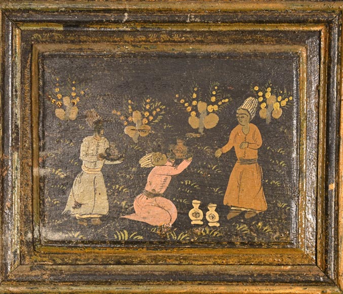 Qajar Art, Set of doors decorated with major scenes of Persian life, late 19th century-2