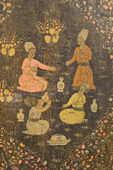 Qajar Art, Set of doors decorated with major scenes of Persian life, late 19th century-11