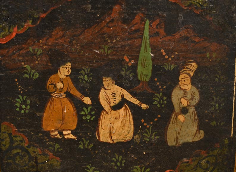 Qajar Art, Set of doors decorated with major scenes of Persian life, late 19th century-20