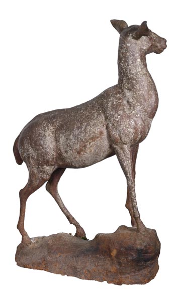 Cast iron statue of a doe, 19th century Cast iron statue of a doe, 19th century-3