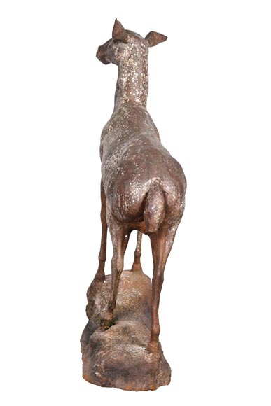 Cast iron statue of a doe, 19th century Cast iron statue of a doe, 19th century-4