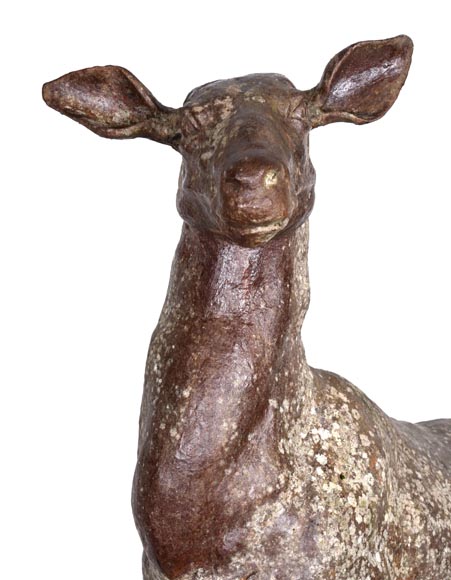 Cast iron statue of a doe, 19th century Cast iron statue of a doe, 19th century-5