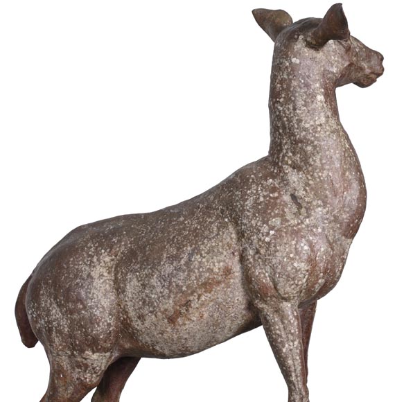 Cast iron statue of a doe, 19th century Cast iron statue of a doe, 19th century-7