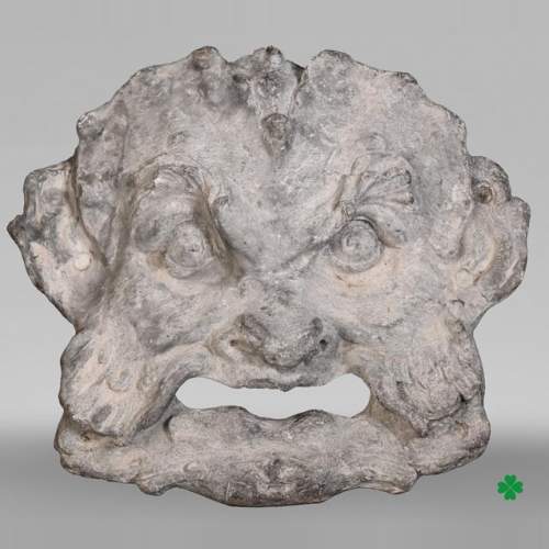 Regence-style lead grotesque fountain mask