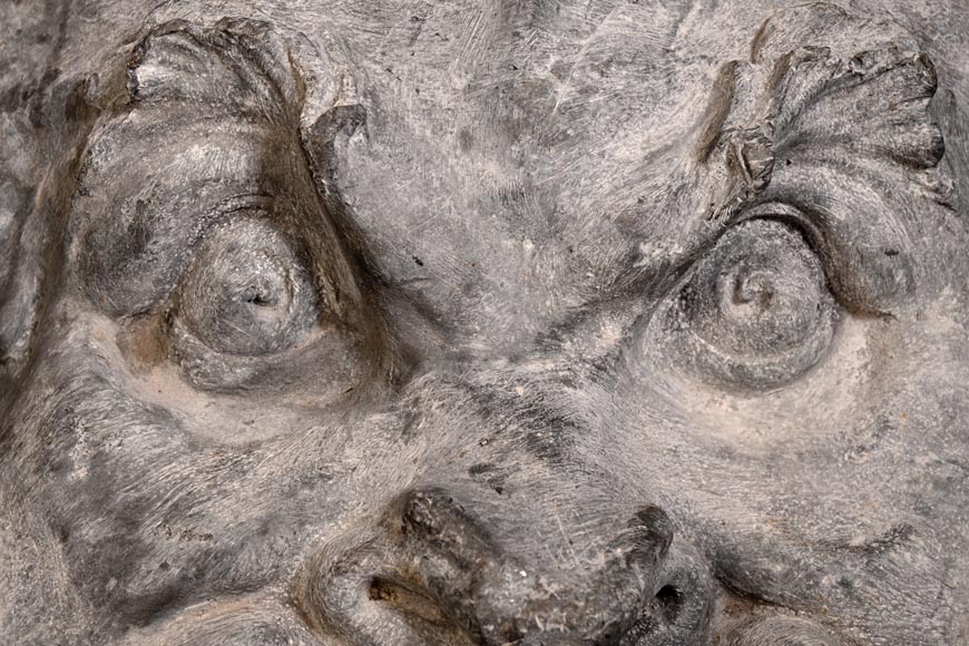 Regence-style lead grotesque fountain mask Regence-style lead grotesque fountain mask-2