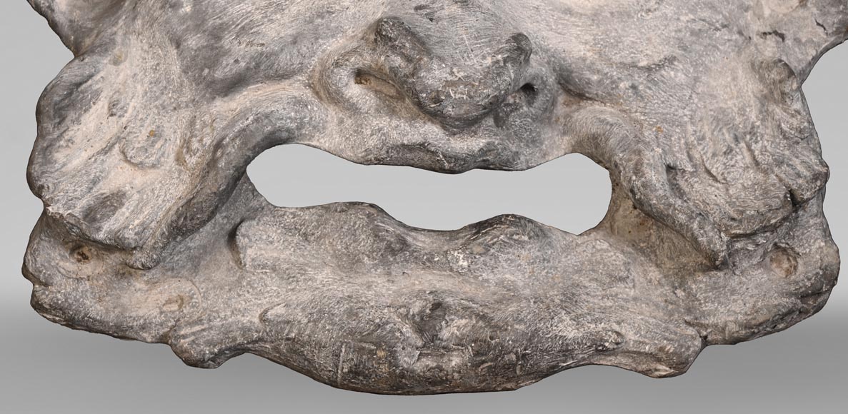 Regence-style lead grotesque fountain mask Regence-style lead grotesque fountain mask-4