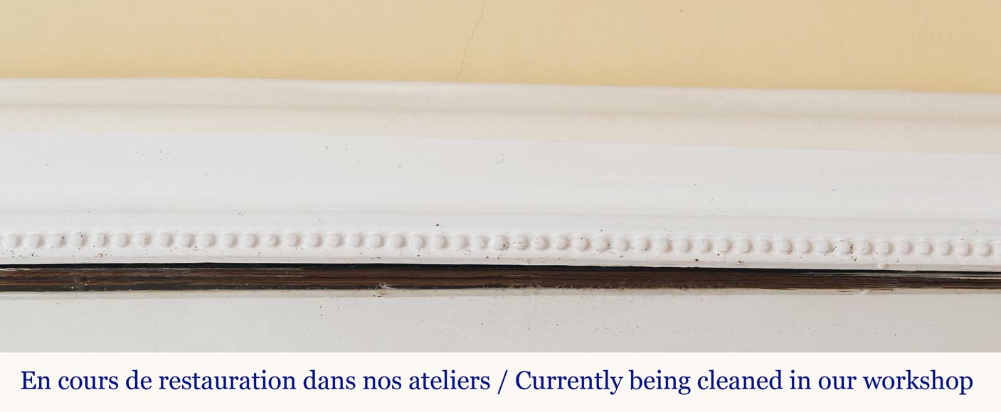 Louis XVI style trumeau decorated with pearls, with rounded corners-1