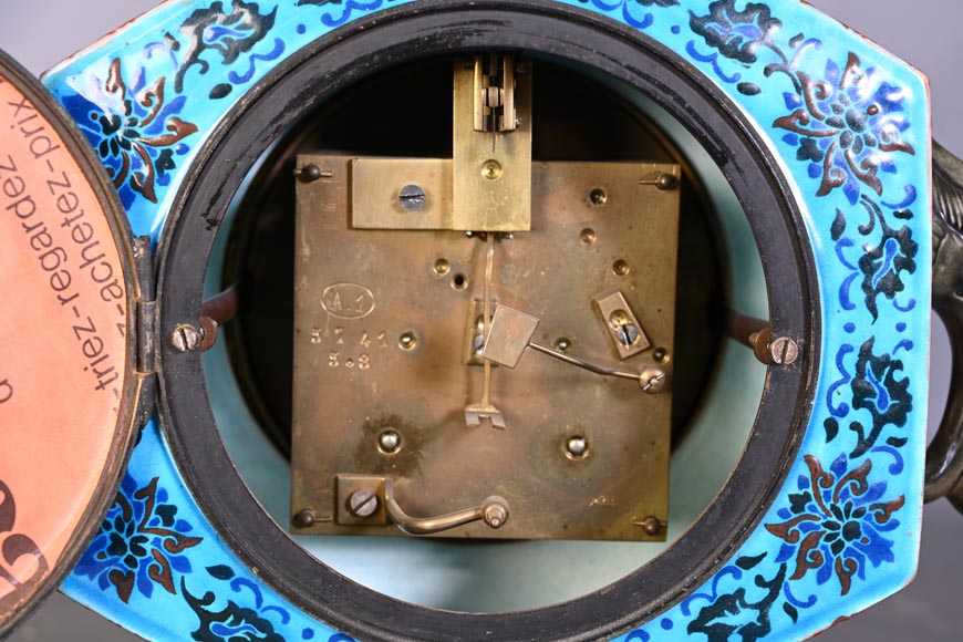 Jules VIEILLARD – “Chien de Fô” Polychrome Faience Clock Jules VIEILLARD – “Chien de Fô” Polychrome Faience Clock-8