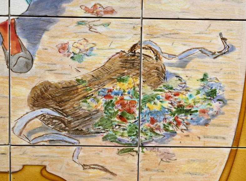 FAÏENCERIE DE SARREGUEMINES, Two Ceramic Panels of Parisian Scenes, from 1881-10