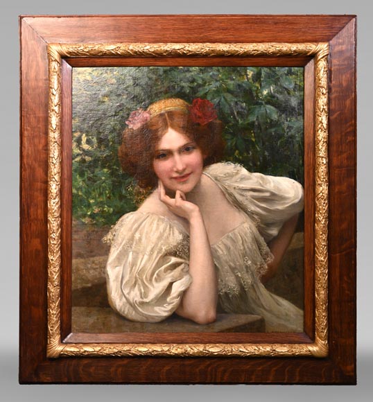 Portrait of a Young Woman by Leopold Franz Kowalski-0