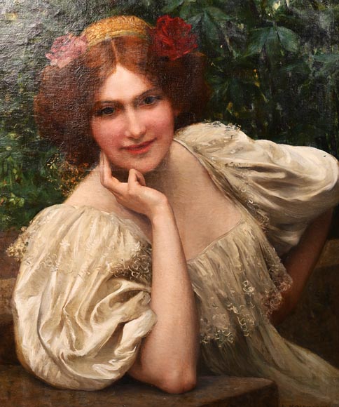 Portrait of a Young Woman by Leopold Franz Kowalski-1