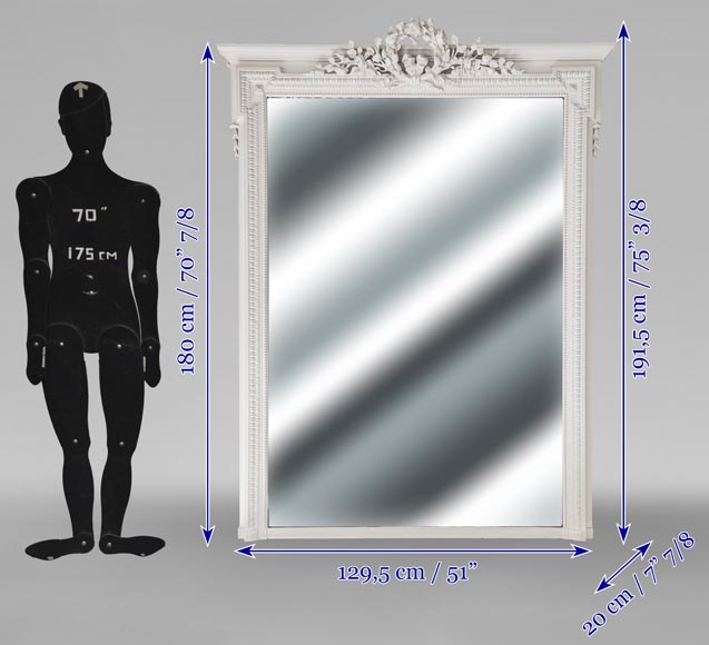 Louis XVI style trumeau decorated with a plant crown Louis XVI style trumeau decorated with a plant crown-5