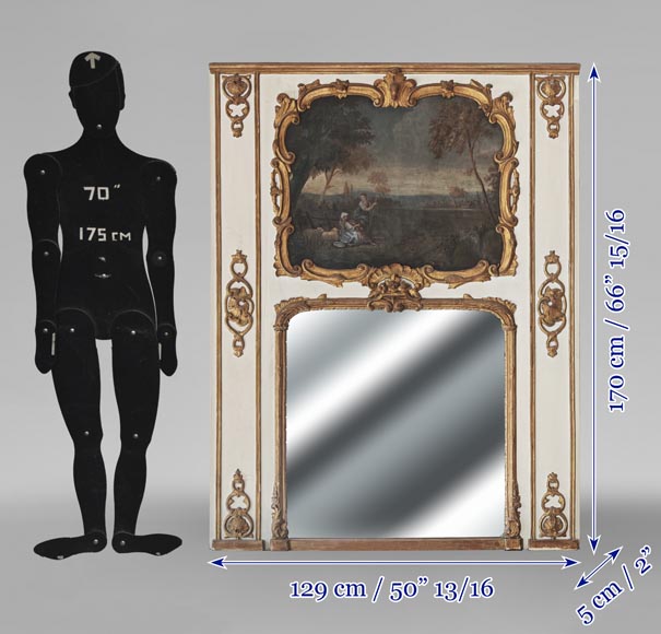Louis XV period trumeau with pastoral scene Louis XV period trumeau with pastoral scene-6