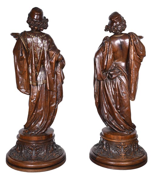 GUÉRET FRÈRES (cabinetmakers) and CARRIER-BELLEUSE (model by), Pair of GUÉRET FRÈRES (cabinetmakers) and CARRIER-BELLEUSE (model by), Pair of