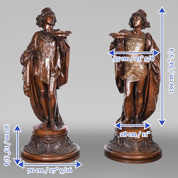 GUÉRET FRÈRES (cabinetmakers) and CARRIER-BELLEUSE (model by), Pair of GUÉRET FRÈRES (cabinetmakers) and CARRIER-BELLEUSE (model by), Pair of