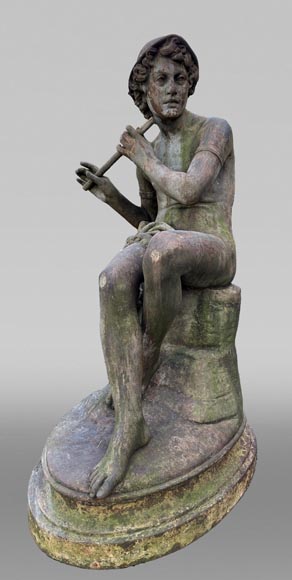 Foundry DURENNE – Young Shepherd Daphnis Playing the Flute Foundry DURENNE – Young Shepherd Daphnis Playing the Flute-0