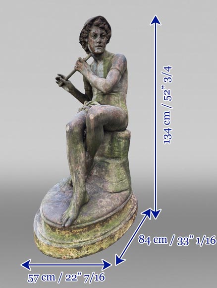 Foundry DURENNE – Young Shepherd Daphnis Playing the Flute Foundry DURENNE – Young Shepherd Daphnis Playing the Flute-9