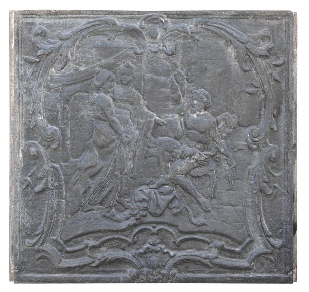 Louis XV style fireplace plaque depicting 
