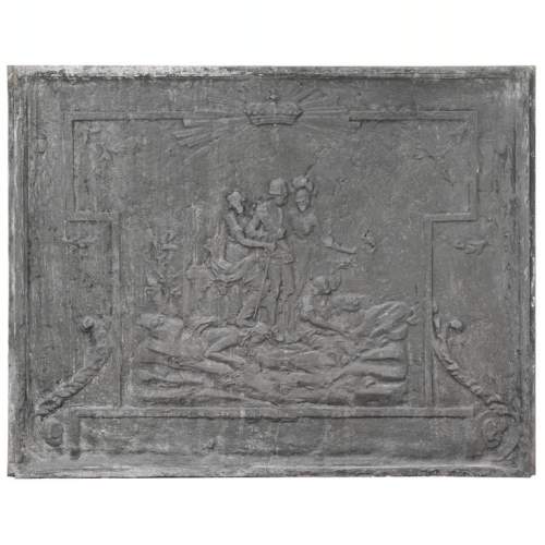 Louis XVI style fireplace plate, triumph of a king