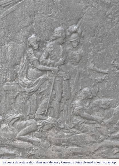 Louis XVI style fireplace plate, triumph of a king Louis XVI style fireplace plate, triumph of a king-1