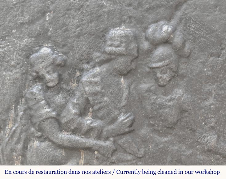 Louis XVI style fireplace plate, triumph of a king Louis XVI style fireplace plate, triumph of a king-4