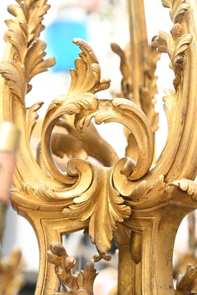 CAFFIERI (after). Exceptional Louis XV style bronze chandelier CAFFIERI (after). Exceptional Louis XV style bronze chandelier-3