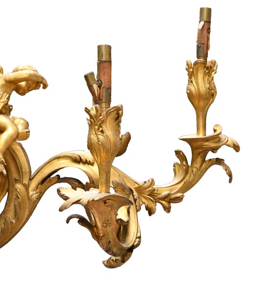 CAFFIERI (after). Exceptional Louis XV style bronze chandelier CAFFIERI (after). Exceptional Louis XV style bronze chandelier-5