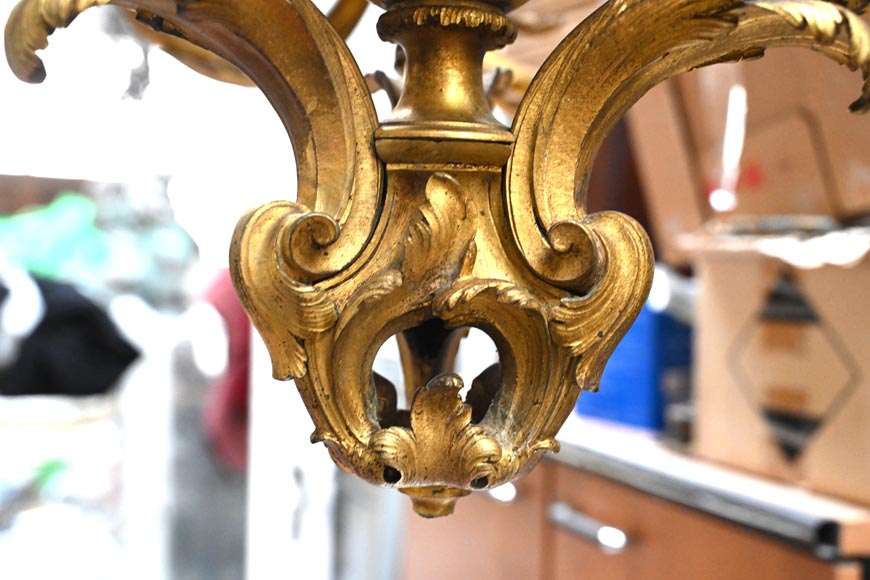 CAFFIERI (after). Exceptional Louis XV style bronze chandelier CAFFIERI (after). Exceptional Louis XV style bronze chandelier-11
