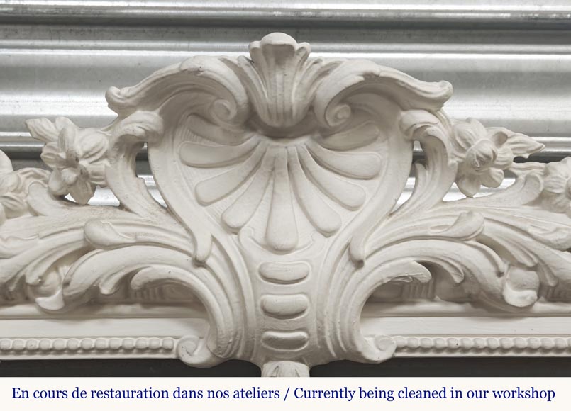  Napoleon III style trumeau with flowered shell-1