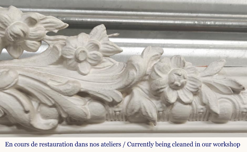  Napoleon III style trumeau with flowered shell-2