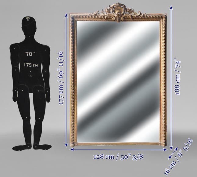 Napoleon III style gilded trumeau with openwork shell-8