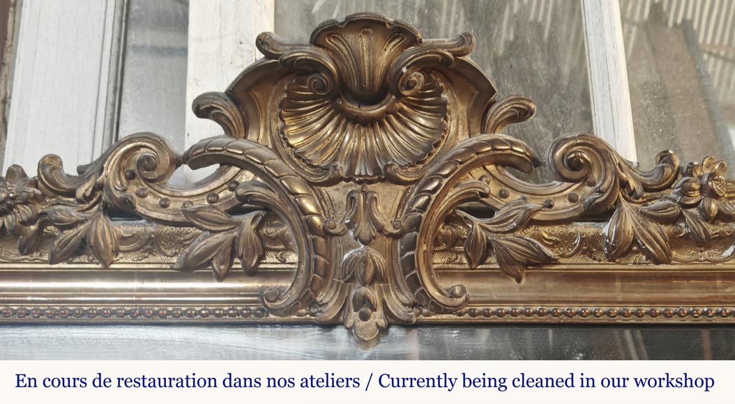  Regency style gilded trumeau, topped with a shell-1