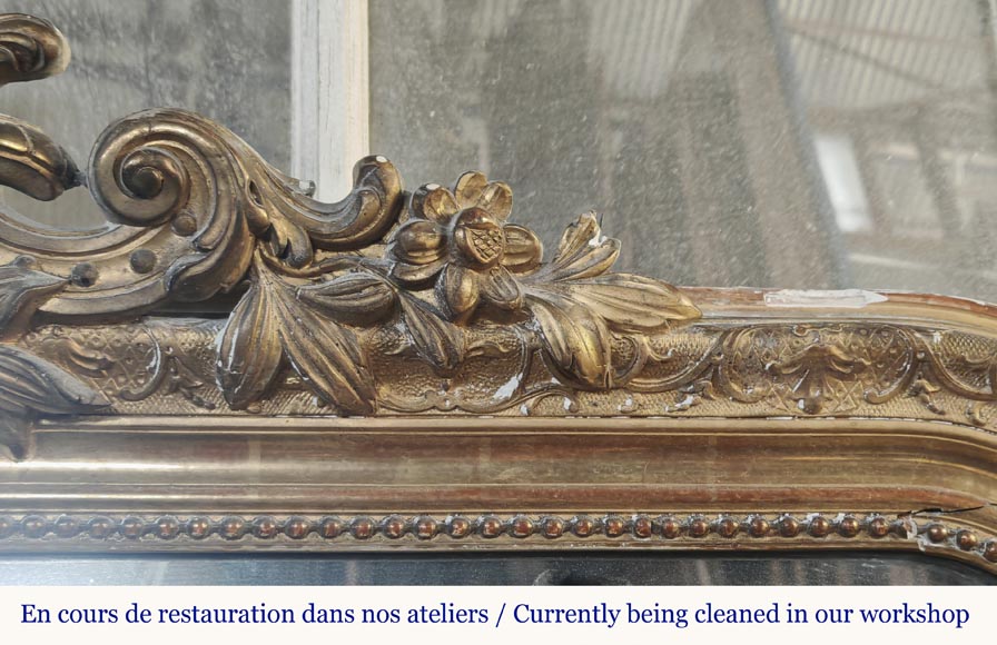  Regency style gilded trumeau, topped with a shell-2